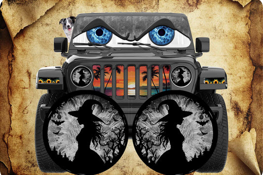 Witch moon for a round beast headlight decal