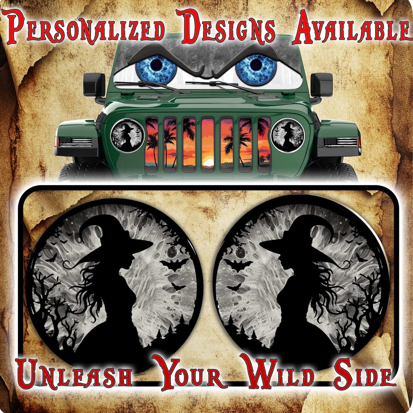 Witch moon for a round beast headlight decal 83