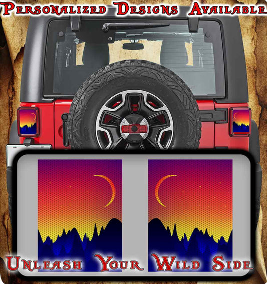 sunset mountain Taillight cover decal 84