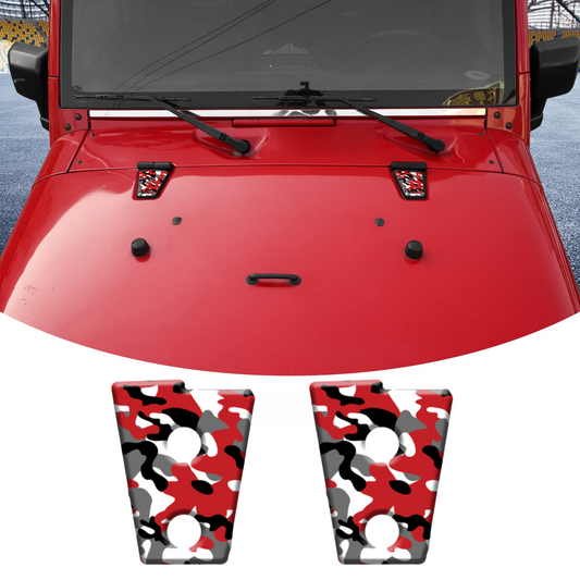 Red camo scales hood hinge overlay decals 84