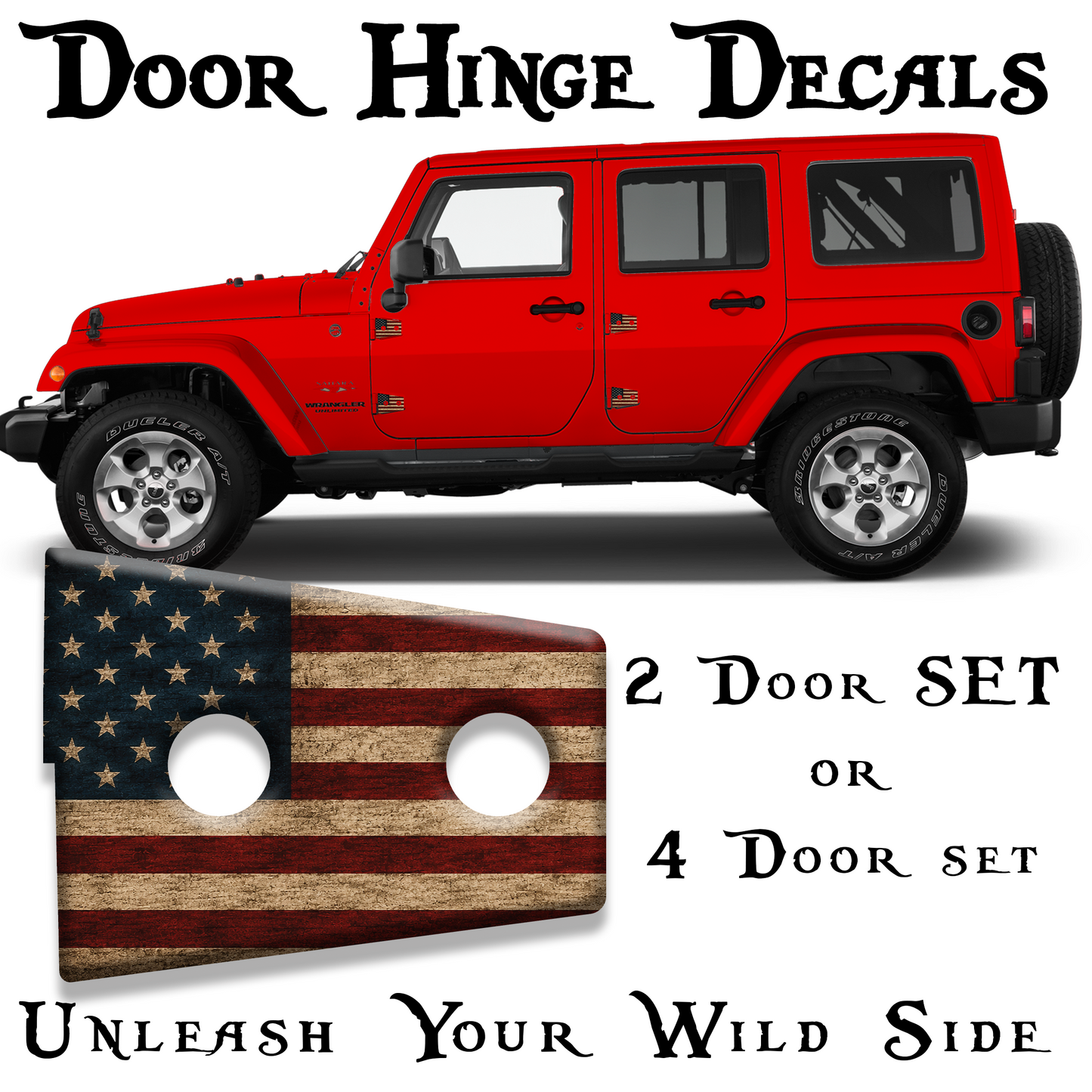 American flag Door hinge decals 85