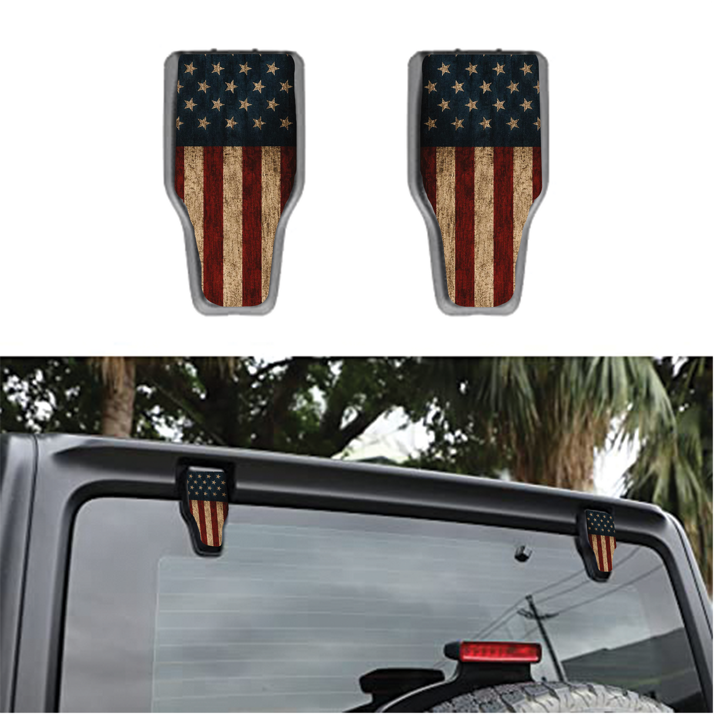 American flag Rear liftgate hinge overlay decal 85