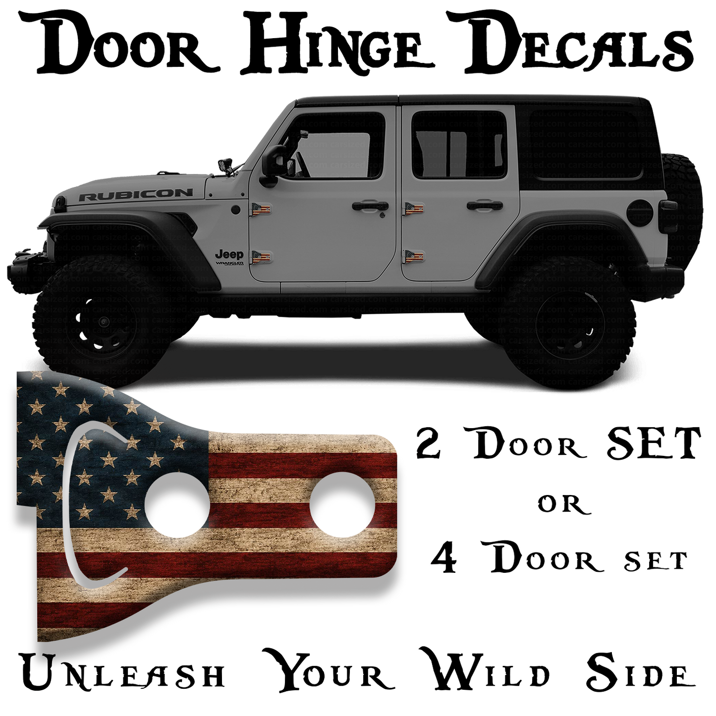 American flag Door hinge decals 85
