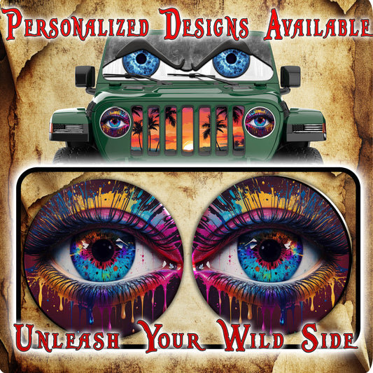 Real eye paint splash headlight decal 89