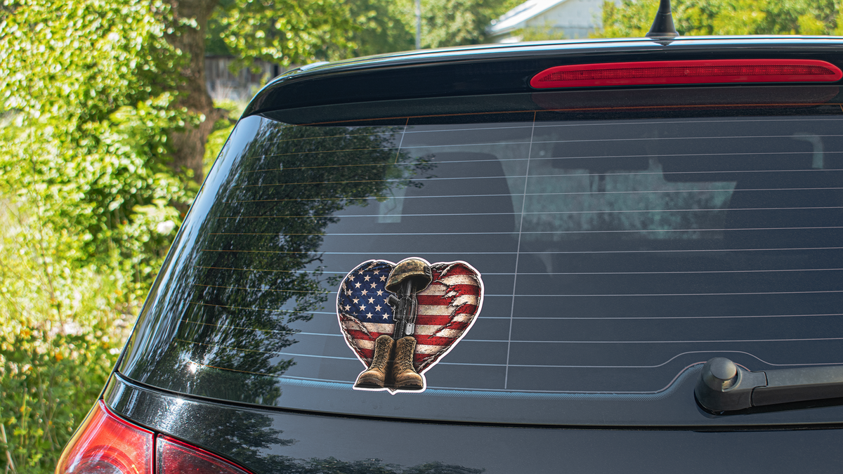 American flag heart s8