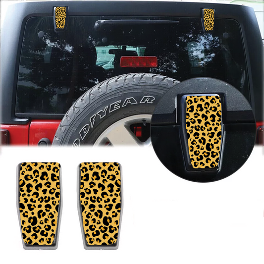 Leopard print Rear liftgate hinge overlay decal 8