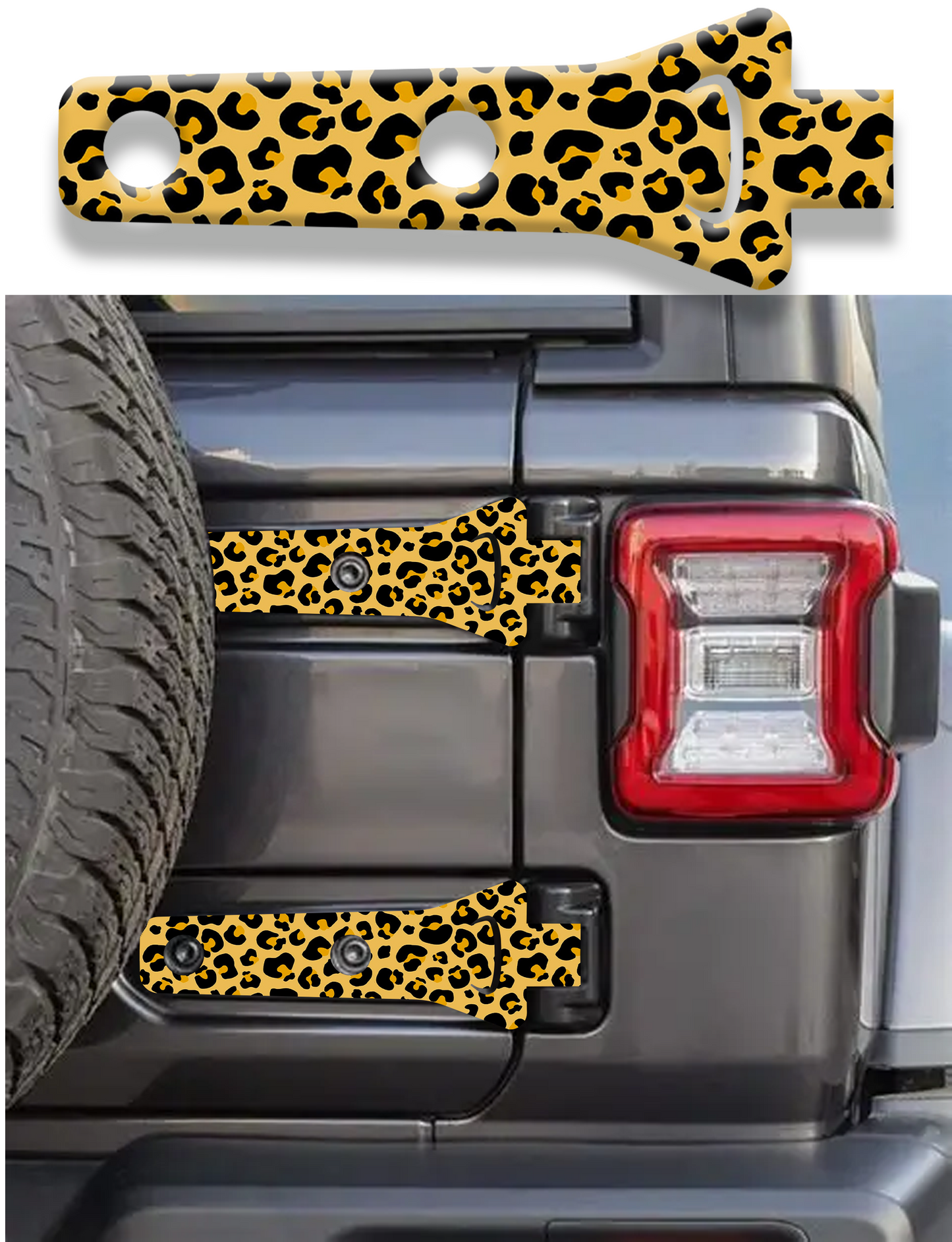 Rear gate hinge decal Leopard print 8