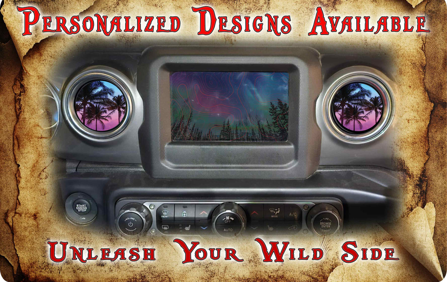 Steering wheel decal Palm trees