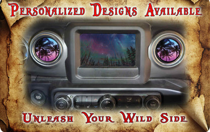 Steering wheel decal Palm trees