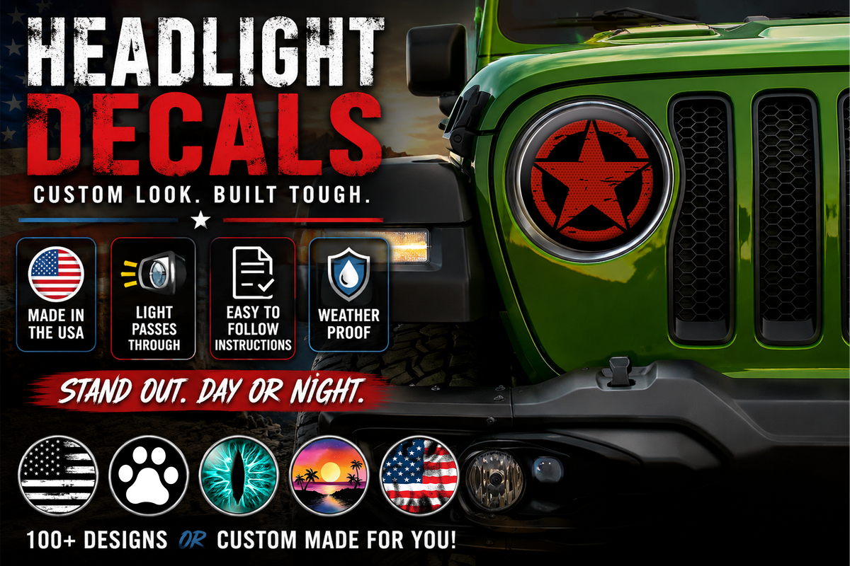 Oscar Mike star headlight decals 92