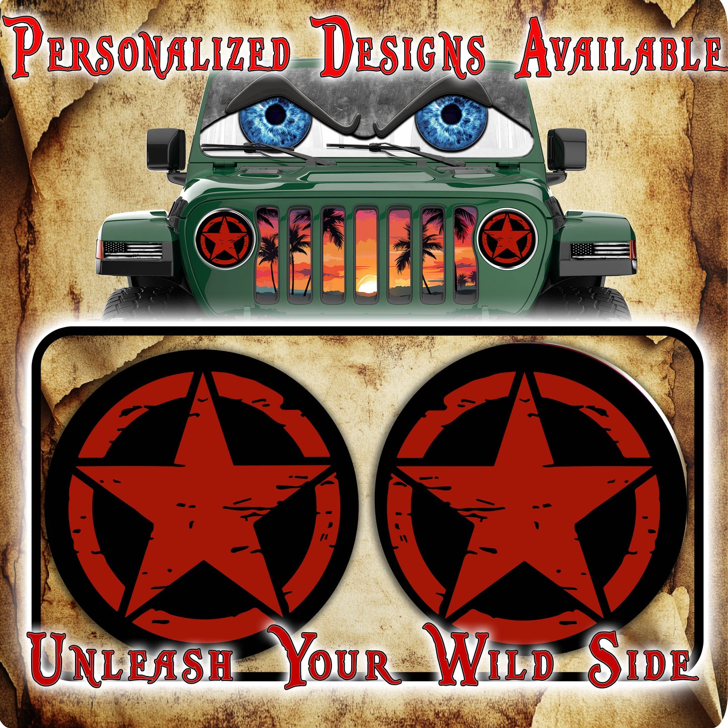 Oscar Mike star headlight decals 92