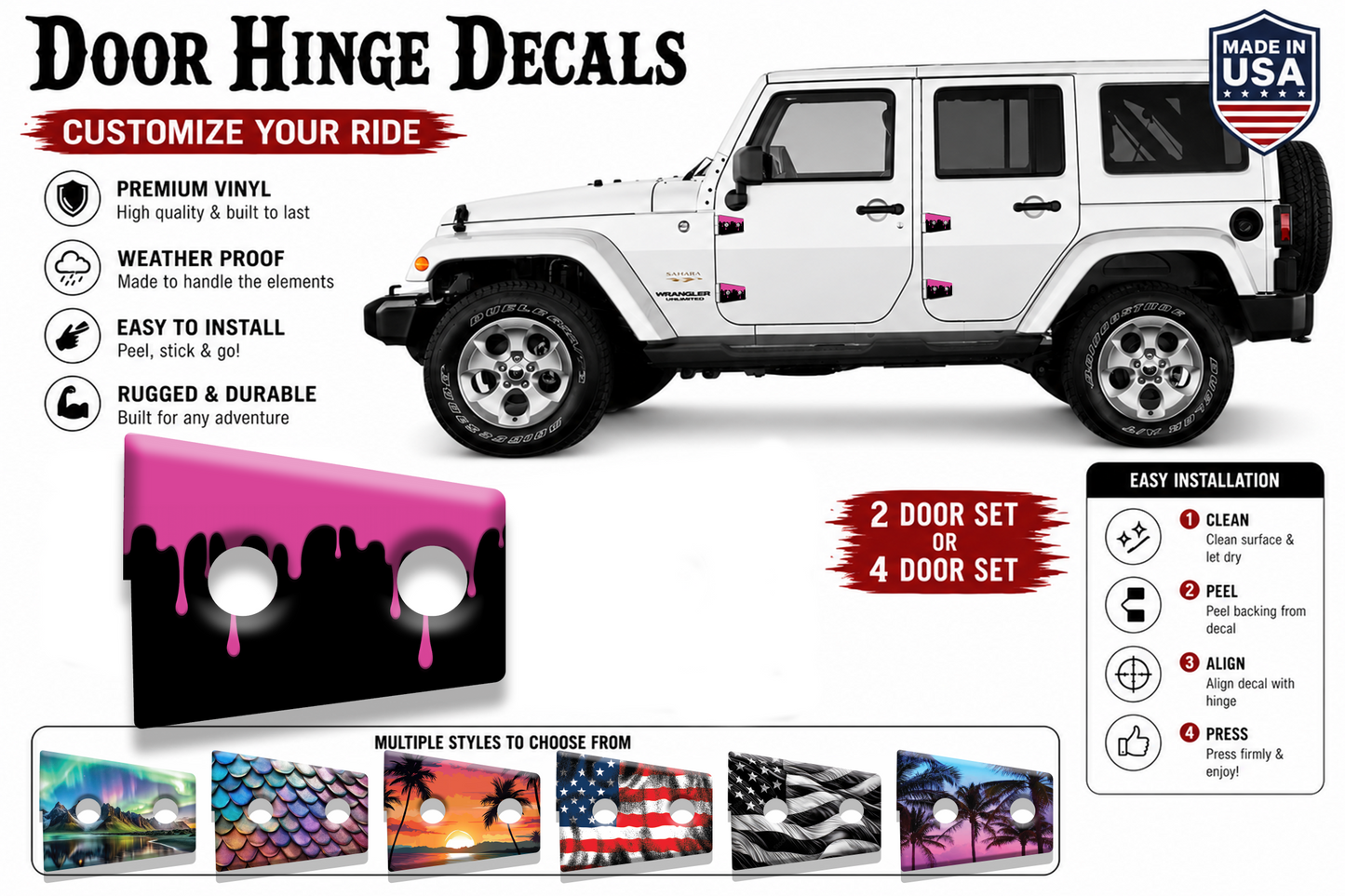 Dripping Paint print Door hinge decals 92