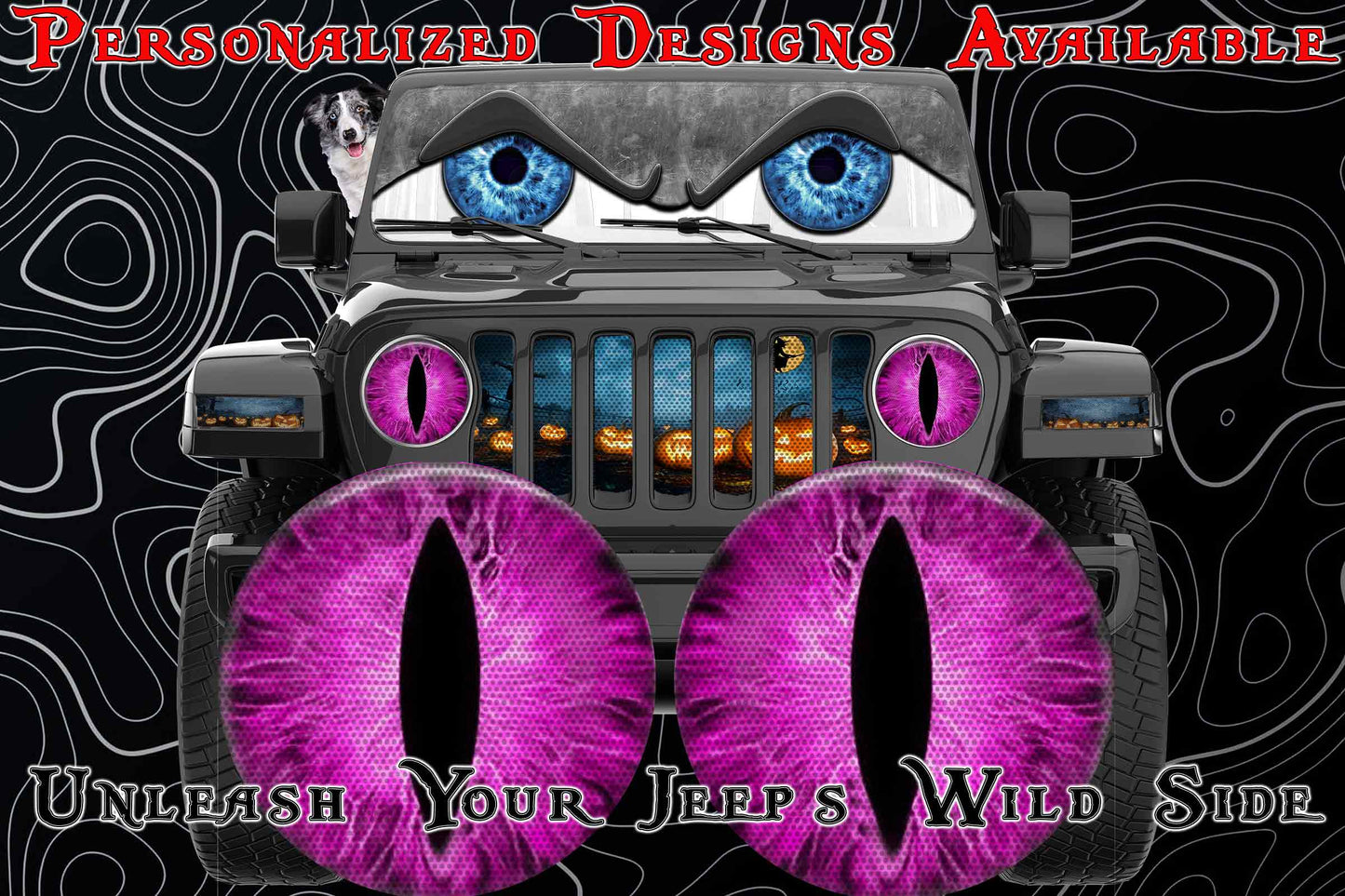 Hot pink cat eyes for the headlight