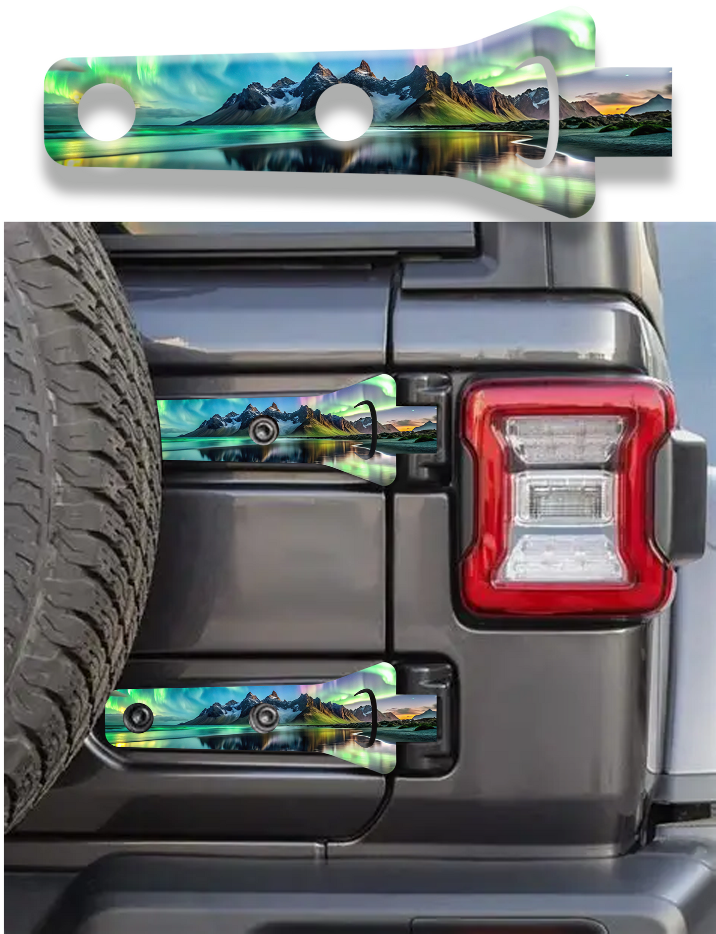 Rear gate hinge decal Mountains 9