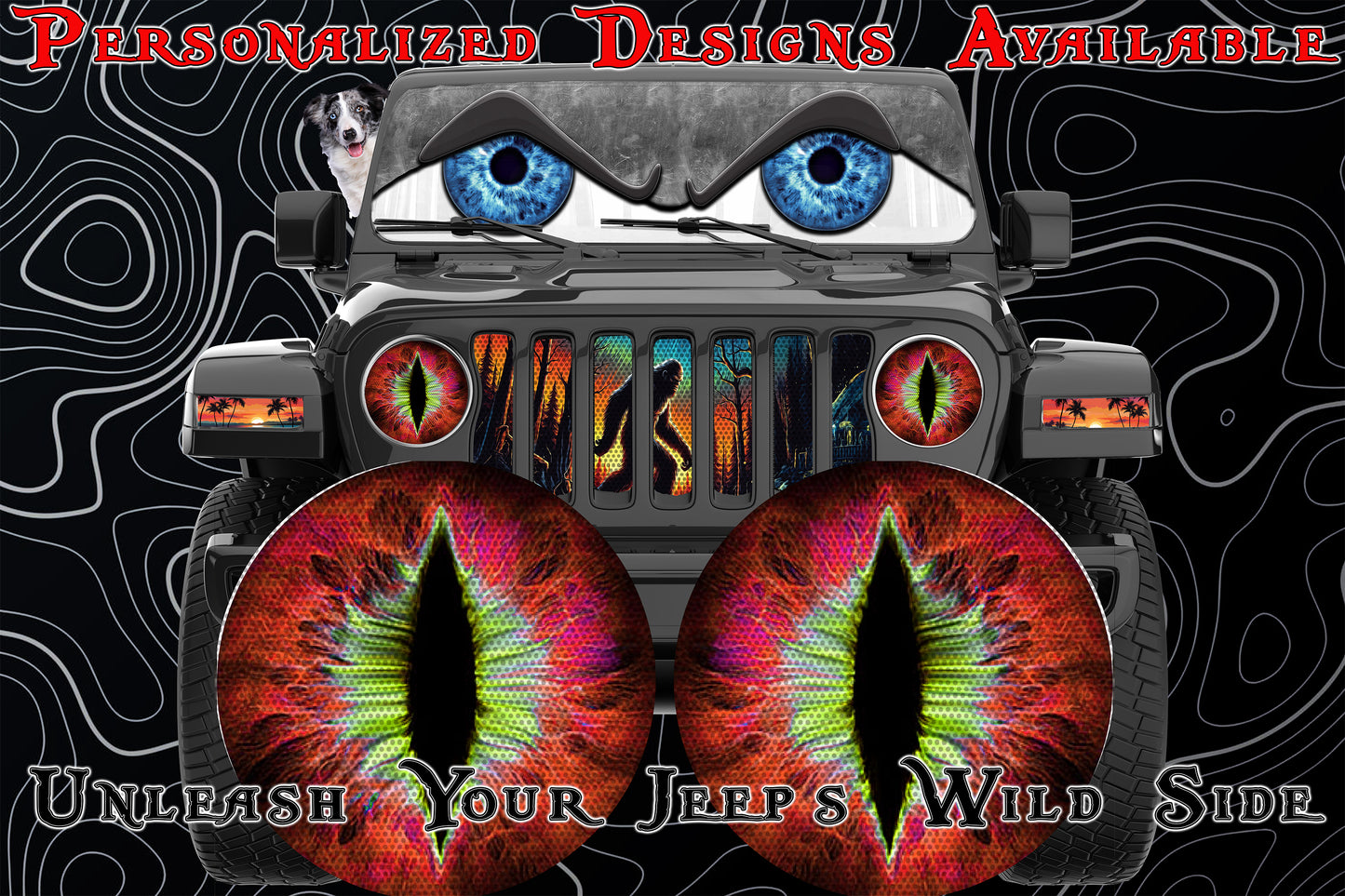 Red and green cat eyes