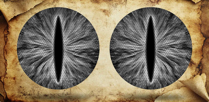 Black and white round cat eye decal