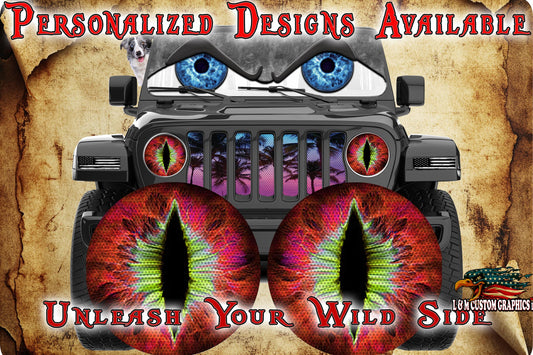 Red and green cat eyes