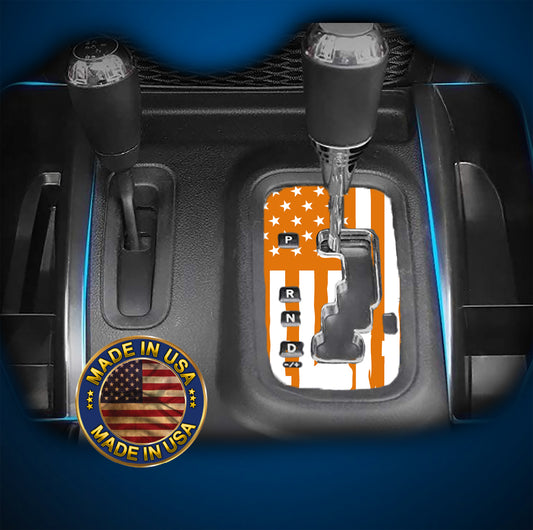 American flag Orange and White JK Shifter decal