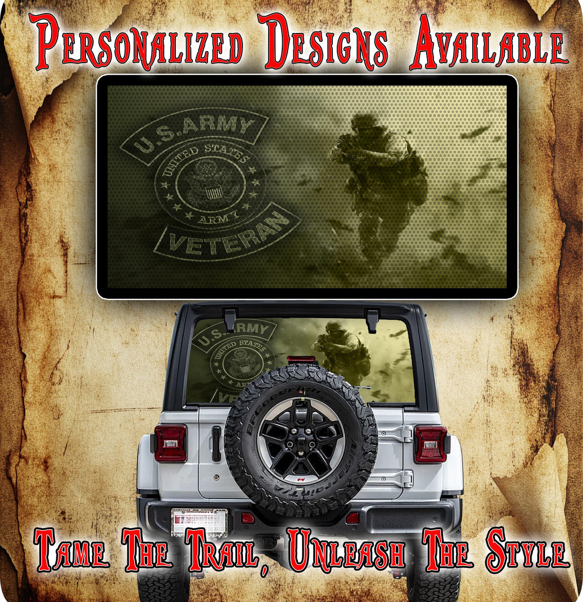 Army Rear Window Graphics Army Rear window see through graphic. – L & M custom graphics LLC