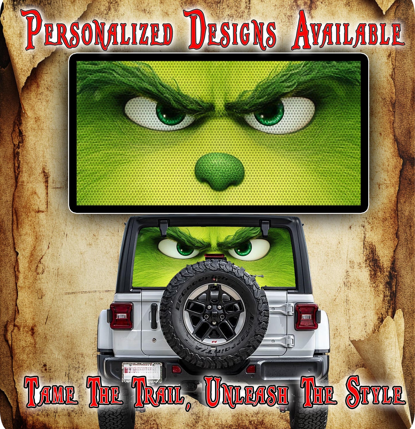 grinch Rear window see through graphic.