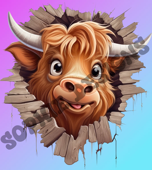 Highland cow head Digitial download