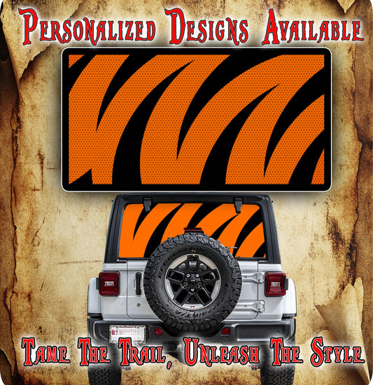 tiger strips Rear window see through graphic.