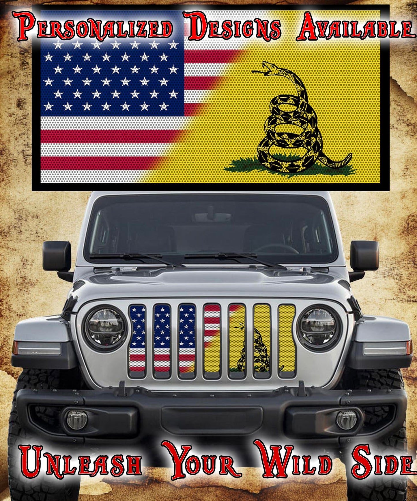 Split 'Merica and Don't Tread grill insert