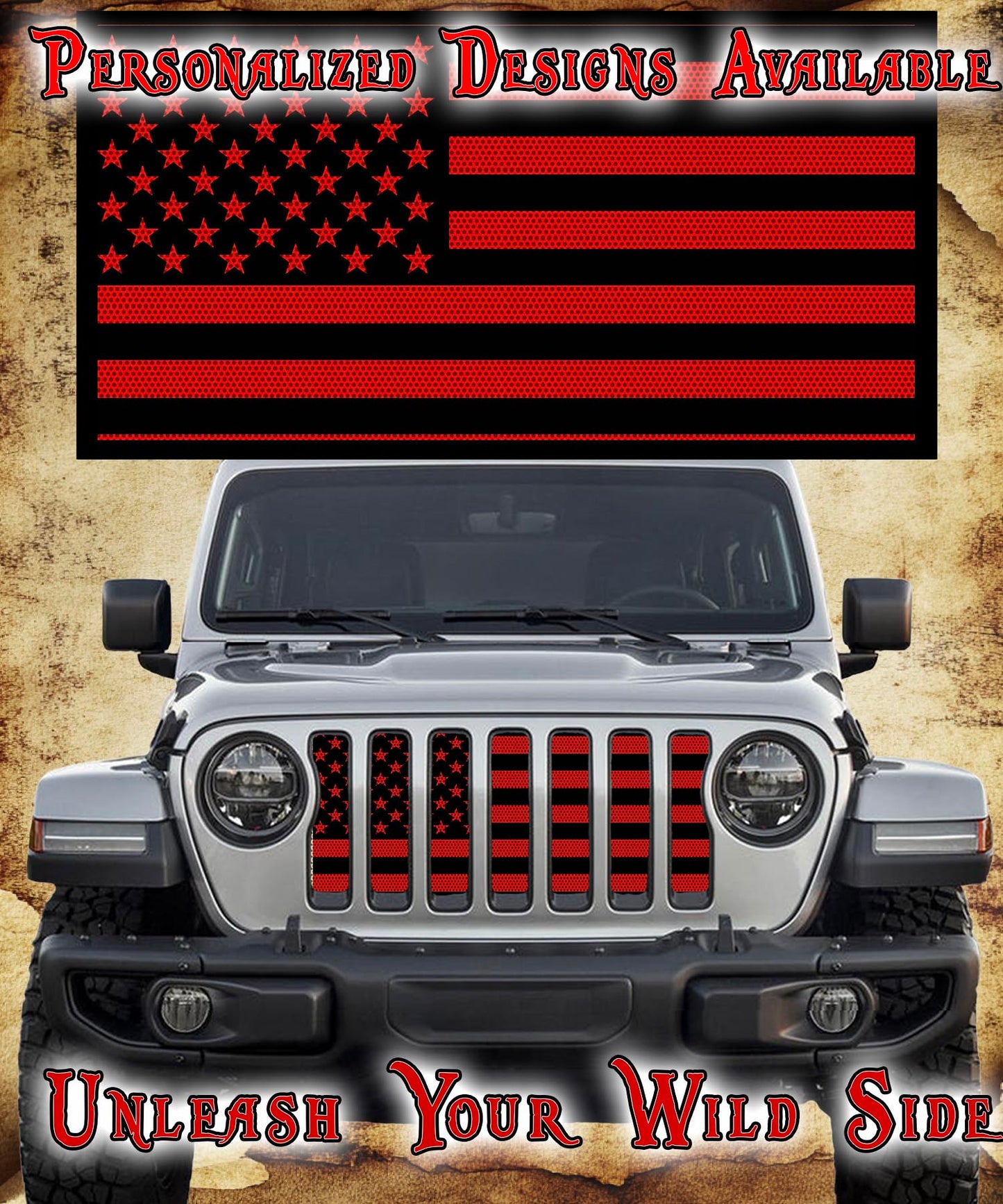 Red and Black Flag grill insert 003