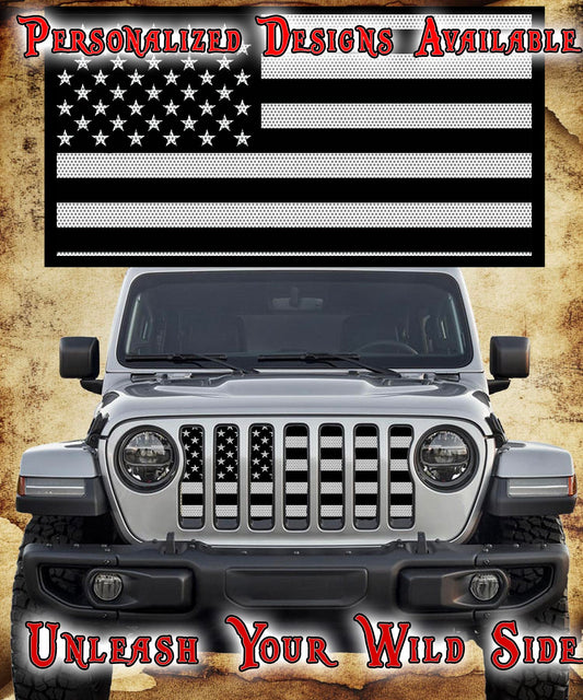 Black and White Flag grill insert