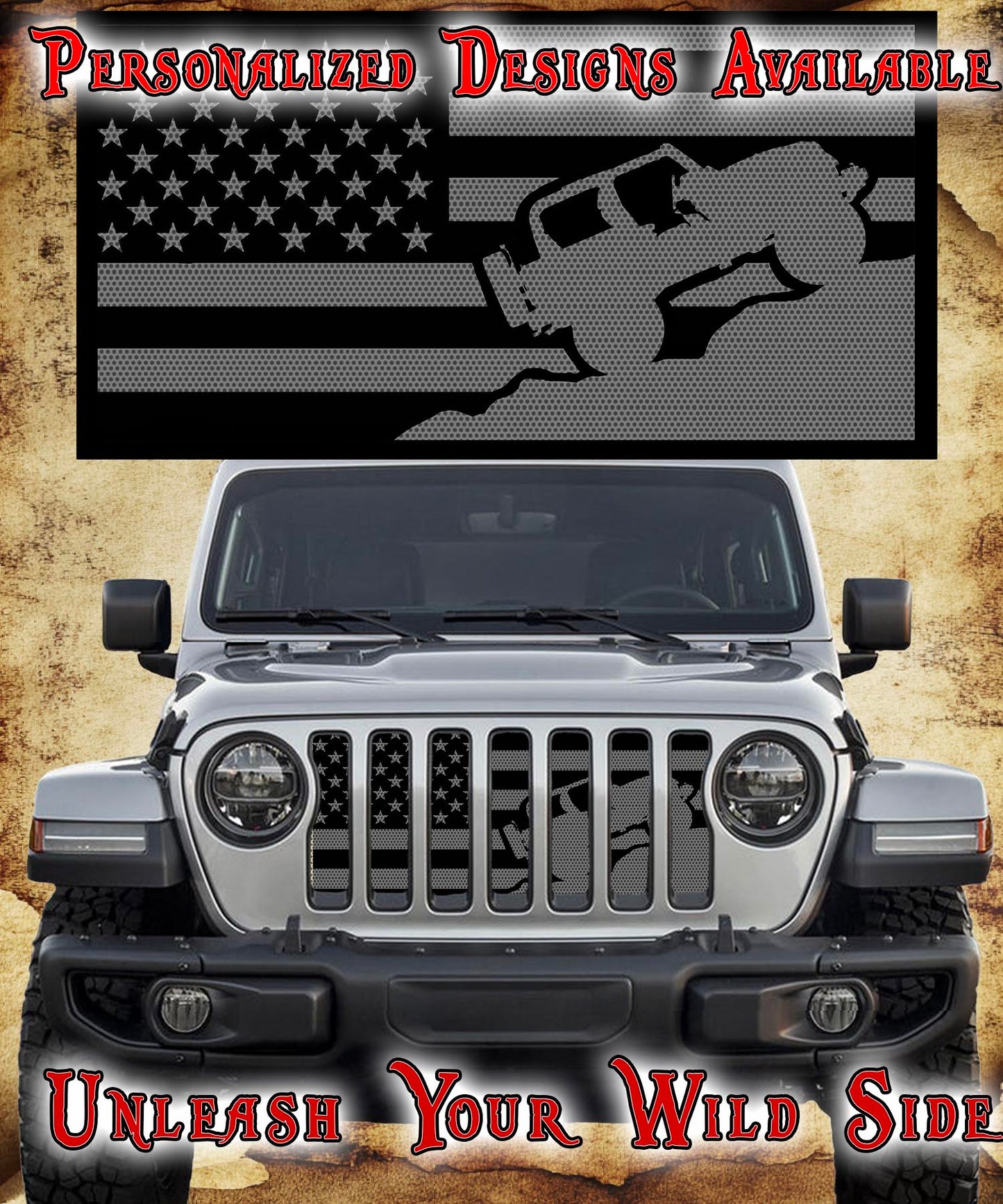 Dark Grey Crawler Flag grill insert