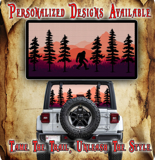 Bigfoot rear window see through graphic.