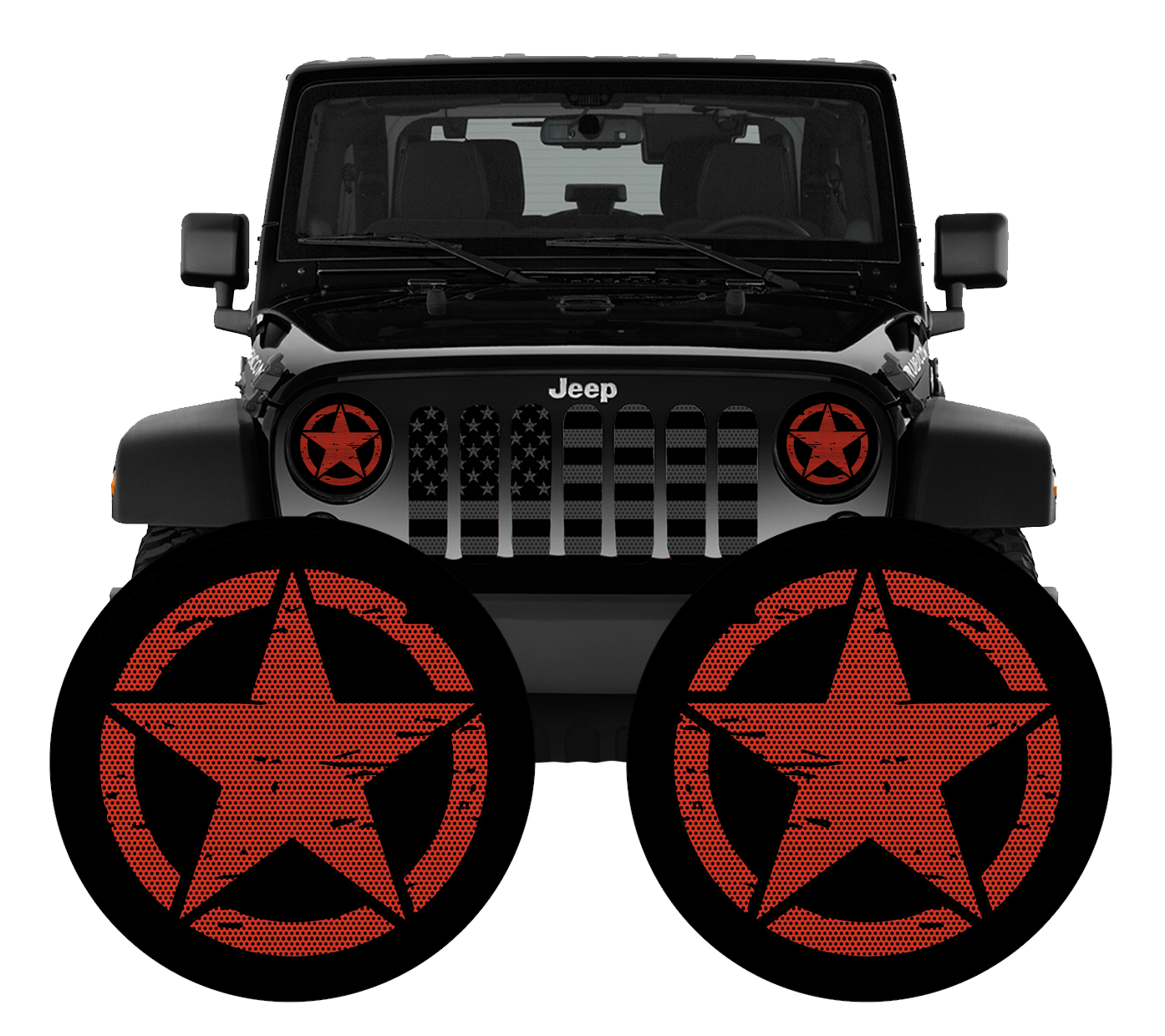 Oscar Mike star headlight decals