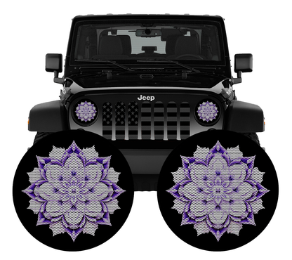 Flower purple headlight decals