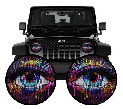 Real eye paint splash headlight decal