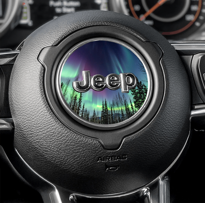 Steering wheel decal Aurora borealis