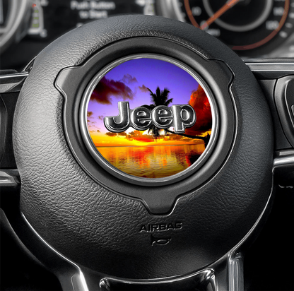 Steering wheel decal Sunset Palm