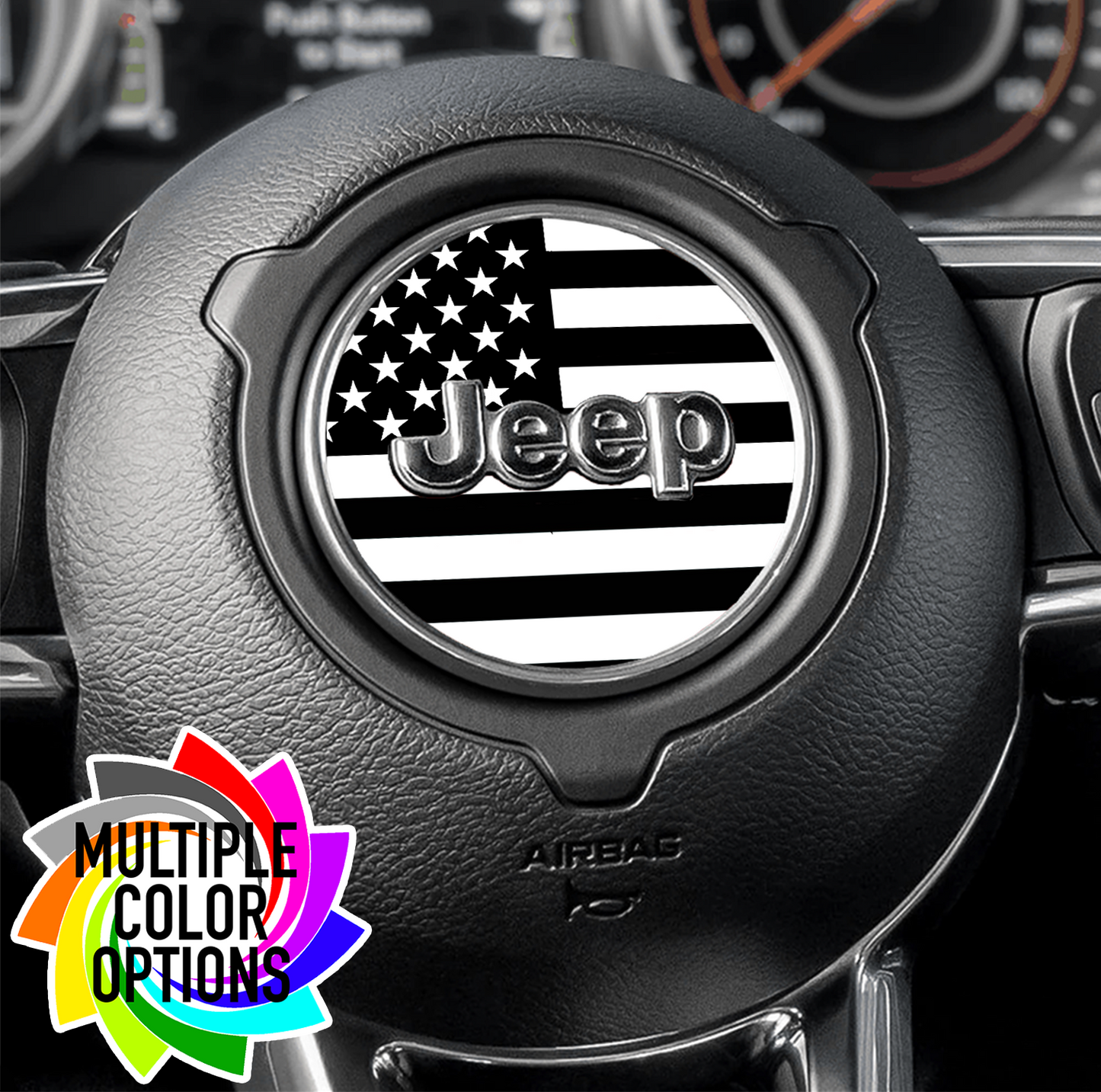 Steering wheel decal Flag