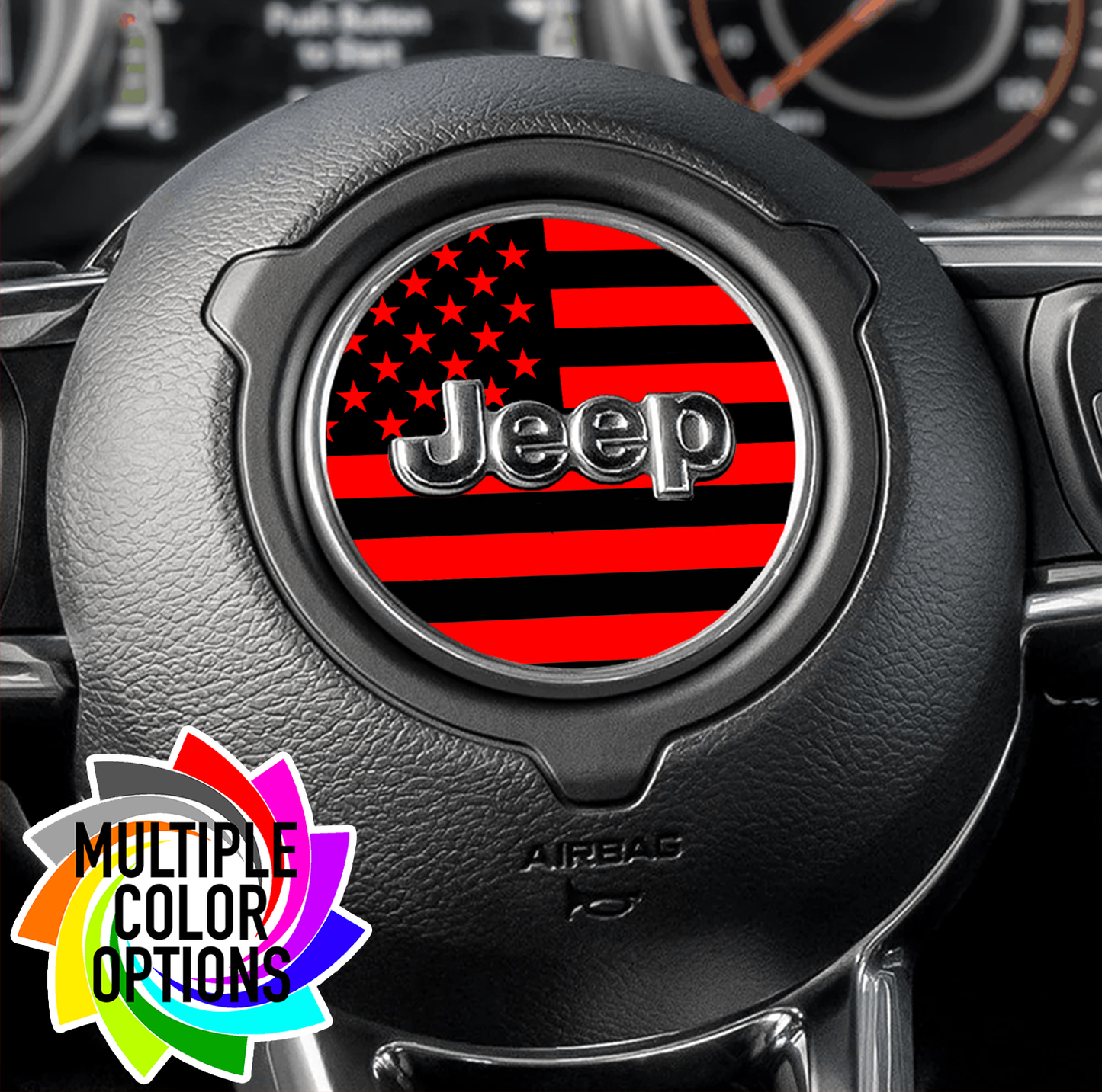 Steering wheel decal Flag