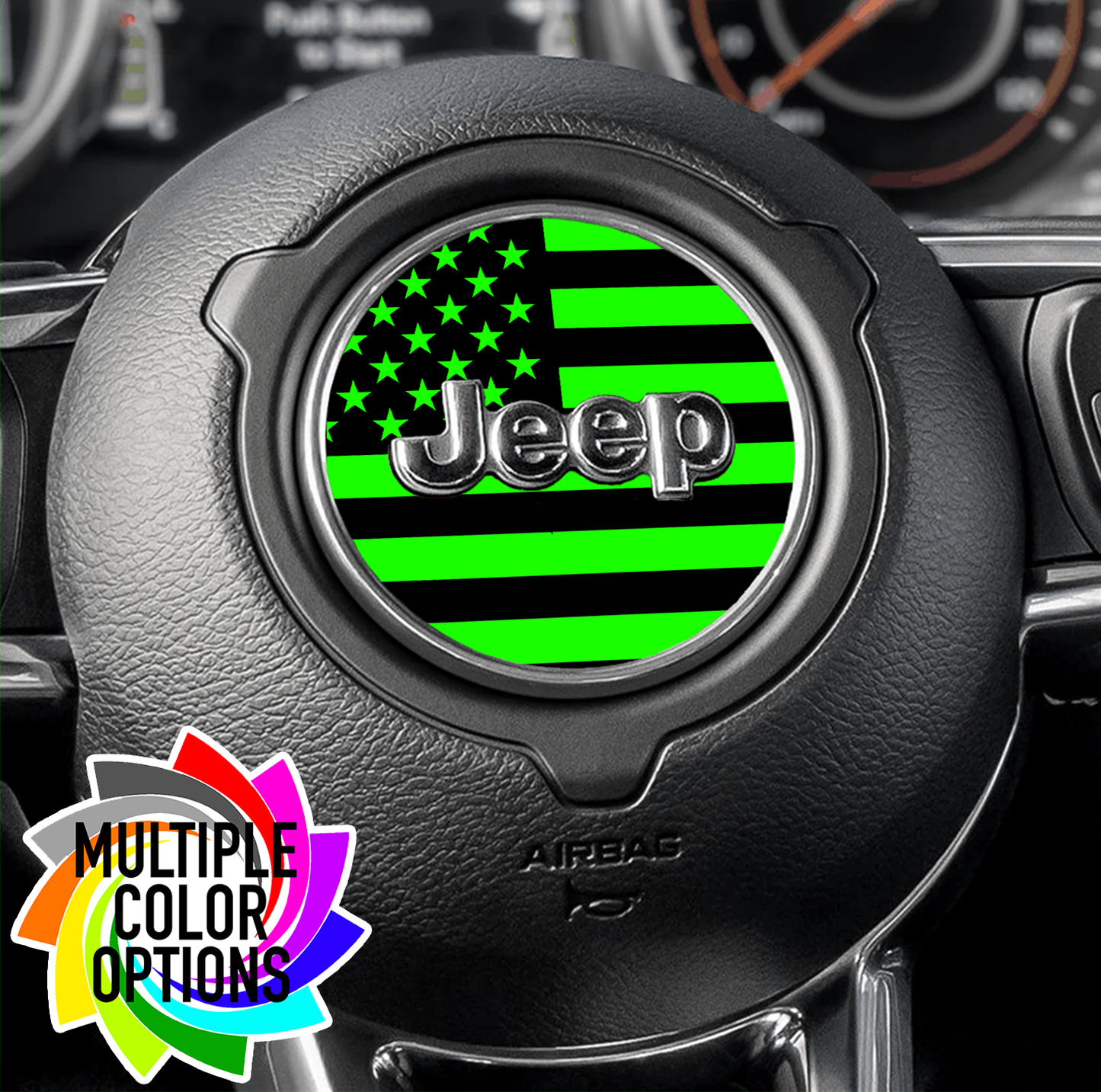 Steering wheel decal Flag