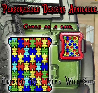 Autism puzzle taillight cover decal