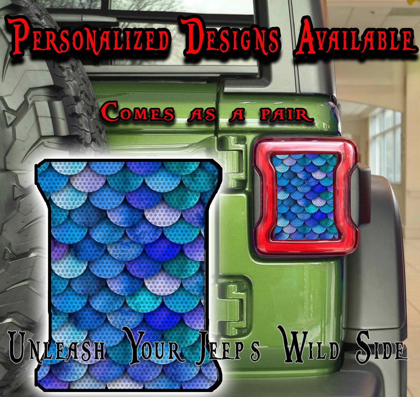 Mermaid scales Taillight cover decal