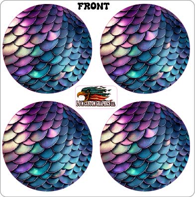 Inside vent decals mermaid scale decal