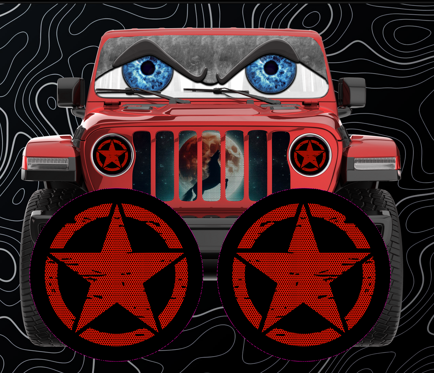 Oscar Mike star headlight decals