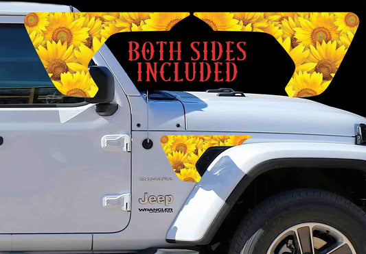 Sunflowers fender vent for the JL or JT 2018 or newer