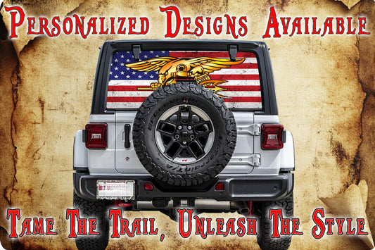 Rear window see through graphic.