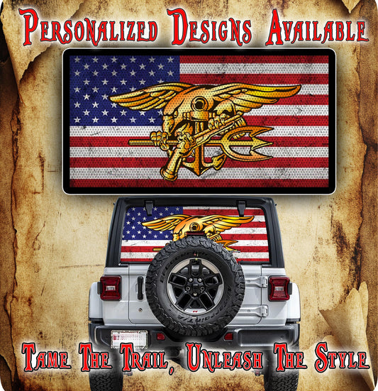 Rear window see through graphic.