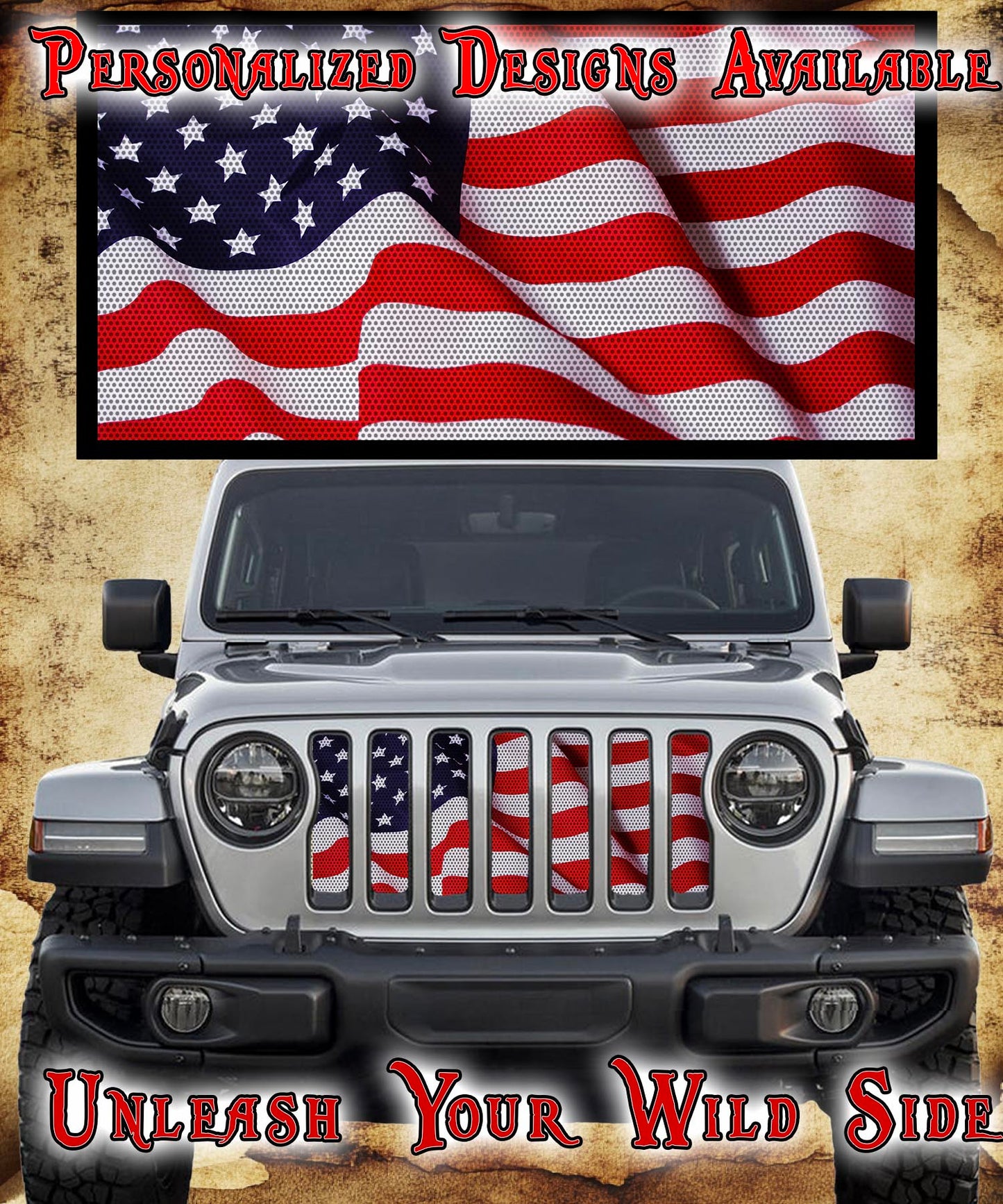 American flag grill insert