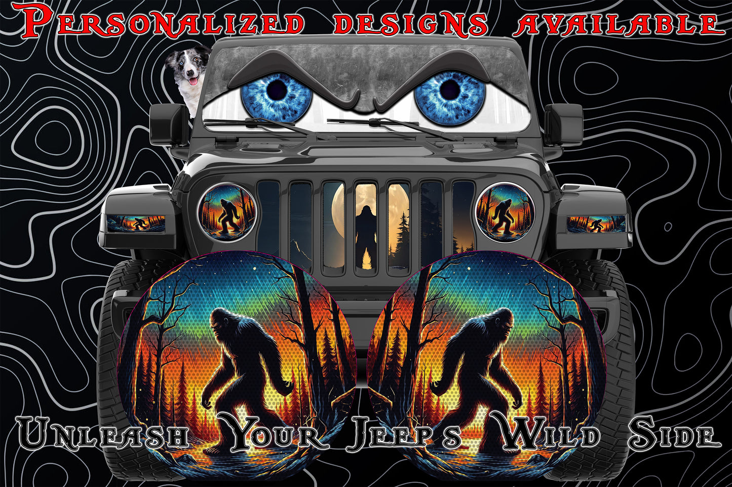 Bigfoot cabin for a round beast headlight decal