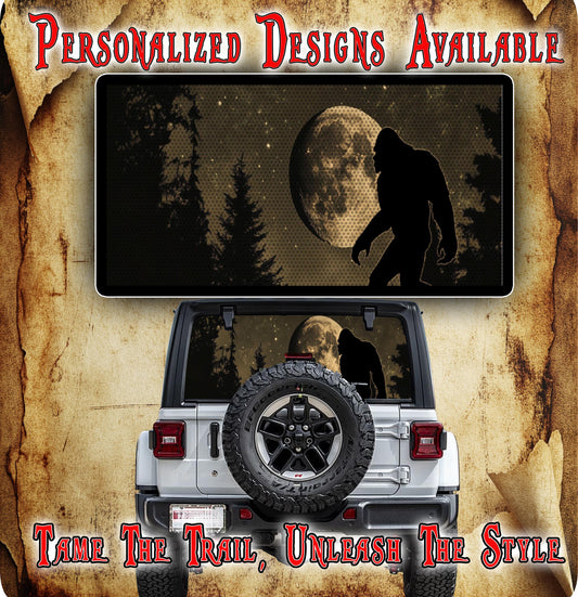 Bigfoot moon rear window see through graphic.