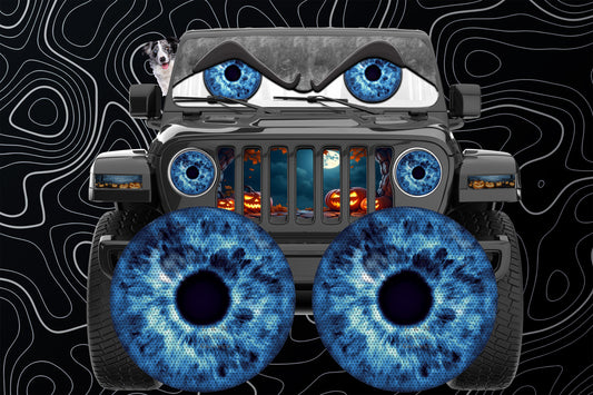 Blue eyes for a round headlight.